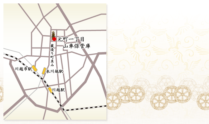 元町一丁目 牛若丸の山車の保管場所